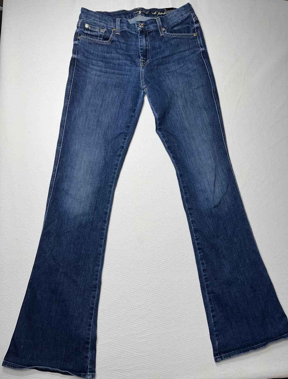 7 For All Mankind Jeans Womens 30 A Pocket Flare Bootcut Dark Wash Denim